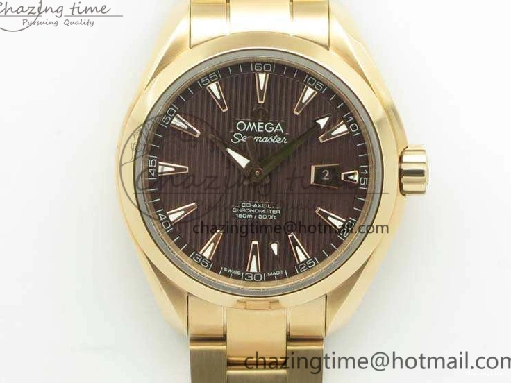 0418 Bright Aqua Terra Ladies 35mm RG V6F Best Edition Brown Dial On RG Bracelet A 8101